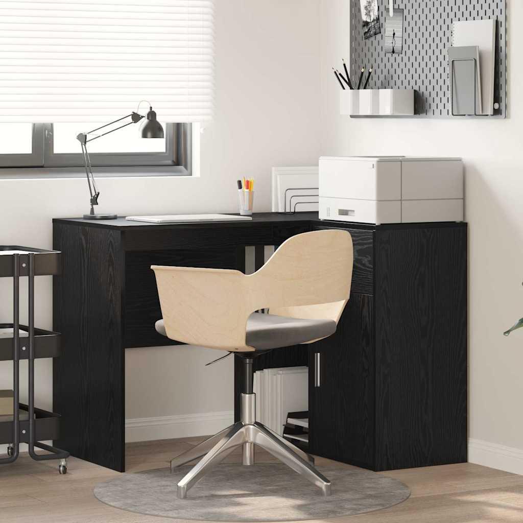 Hjørneskrivebord Sort eg 102 x 50 x 75 cm Konstrueret træ