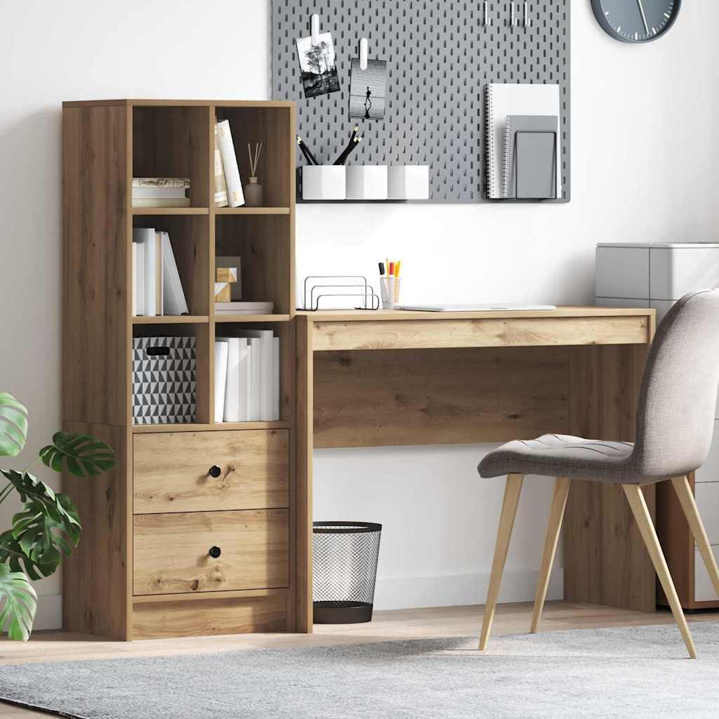 Skrivebord med opbevaring 2 stk artisan eg 100 x 40 x 76 cm