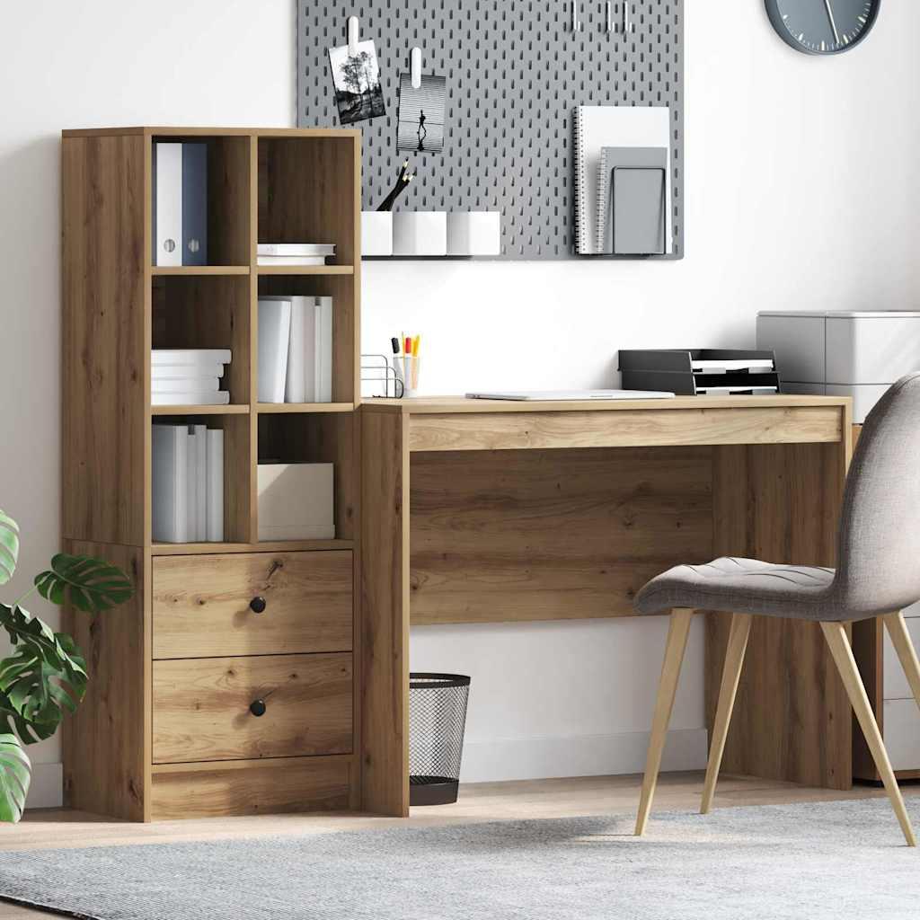 Skrivebord med opbevaring 2 stk artisan eg 100 x 50 x 76 cm