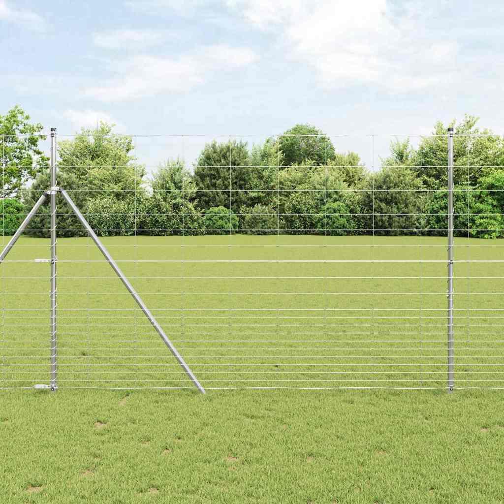 Grundfikseret svejset trådgærde 25 × 1,6 m - galvaniseret stålhegn til have og terrasse