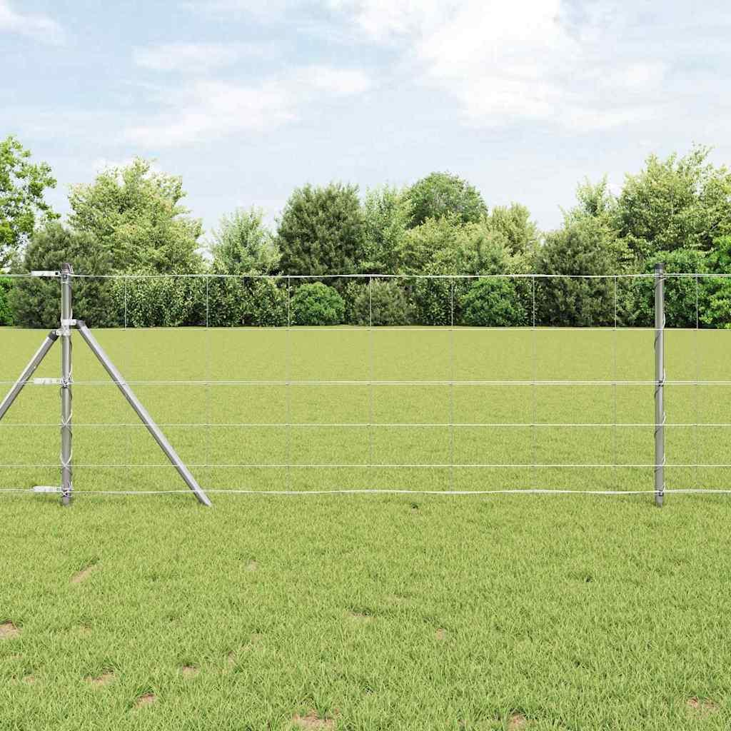 Grundfikseret svejset trådgærde 100 × 0,8 m - galvaniseret hegn til have og terrasse