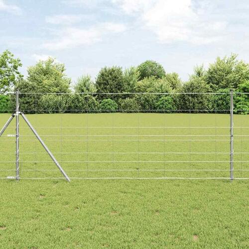 Hejg 1x100 m Galvaniseret Stål&& Hegnspæle 13 stk Ø32 mm 150 cm Galvaniseret Stål