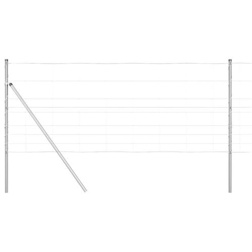 Hejg 1x100 m Galvaniseret Stål&& Hegnspæle 13 stk Ø32 mm 150 cm Galvaniseret Stål