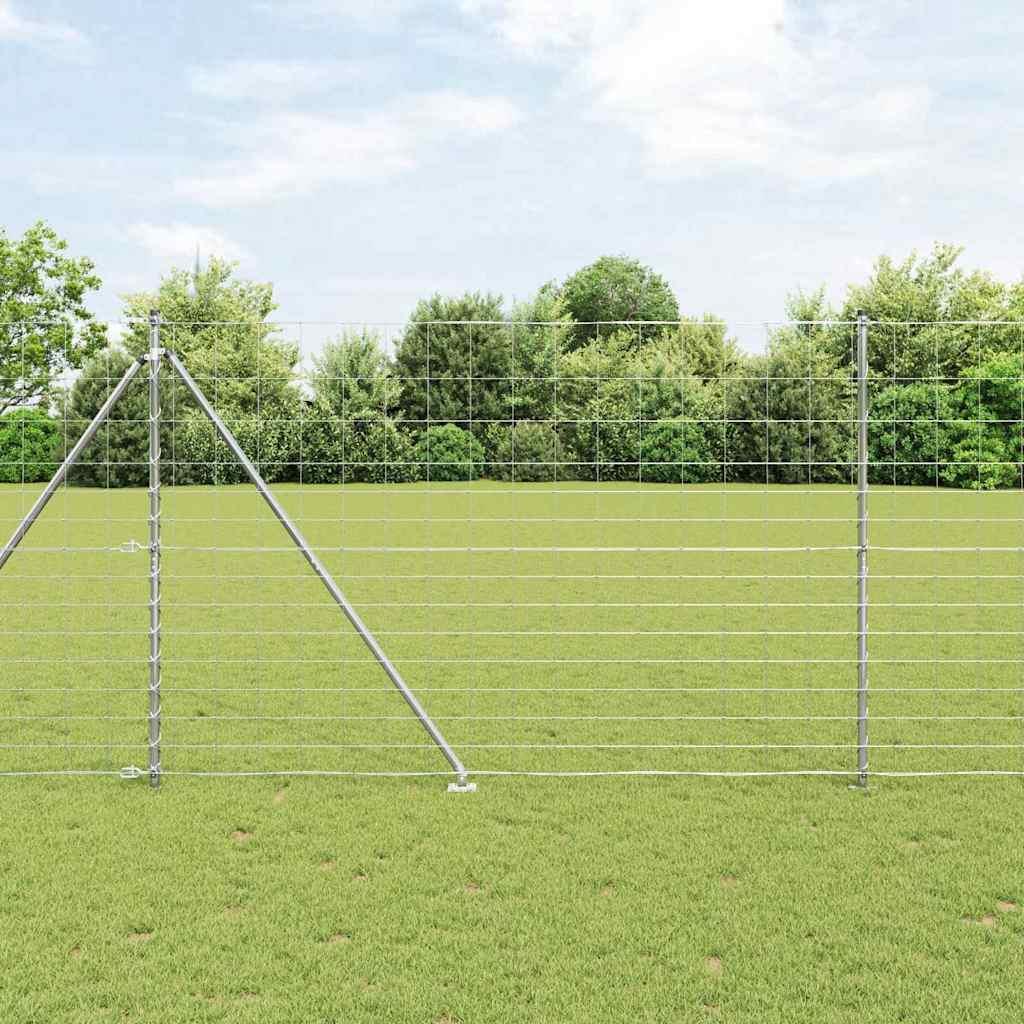 Svejset trådhegn med spidser 25 × 1,6 m - galvaniseret stål, sølv