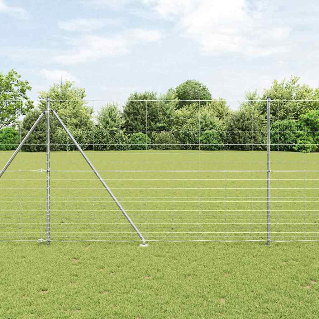 Svejset trådhegn med spidser 25 × 1,6 m - galvaniseret stål, sølv