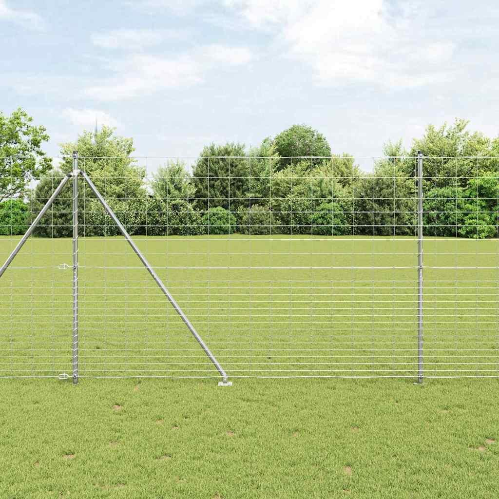 Svejset trådhegn med jordspyd - 25 x 1,6 m, galvaniseret stål