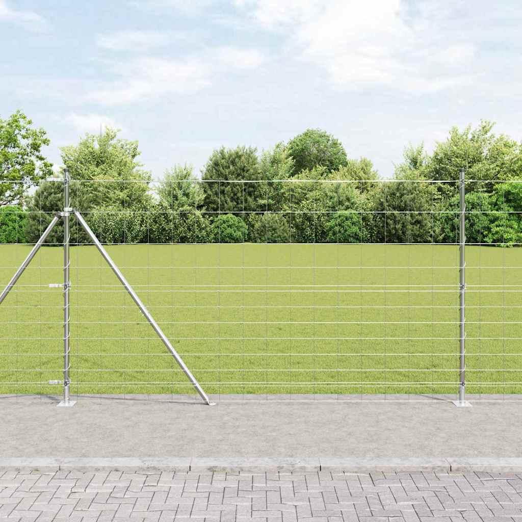 Svejset trådhegn med betonsokkel - 50 x 1,4 m, sølv, varmgalvaniseret stål
