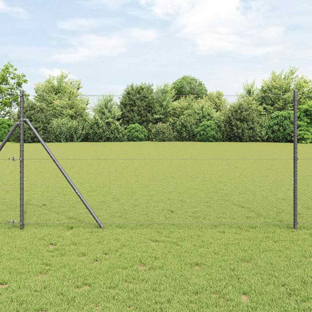 Svejset trådhegnsæt 25 x 1,2 m - grå, PVC-belagt stål