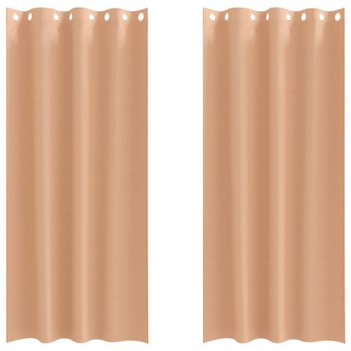 Gardiner med gardiner 2 stk Lysebrun 245 x 140 cm Polyester