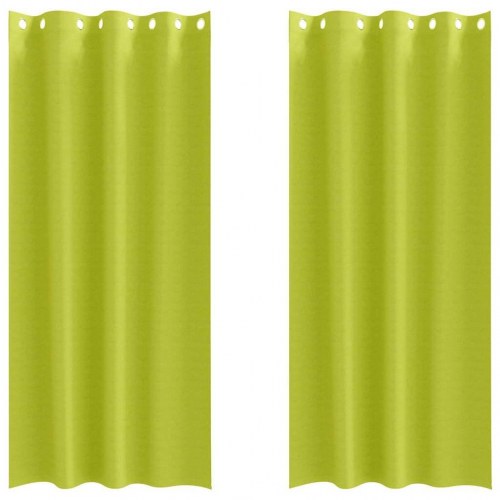 Gardiner med gardiner 2 stk Æblegrøn 245 x 140 cm Polyester
