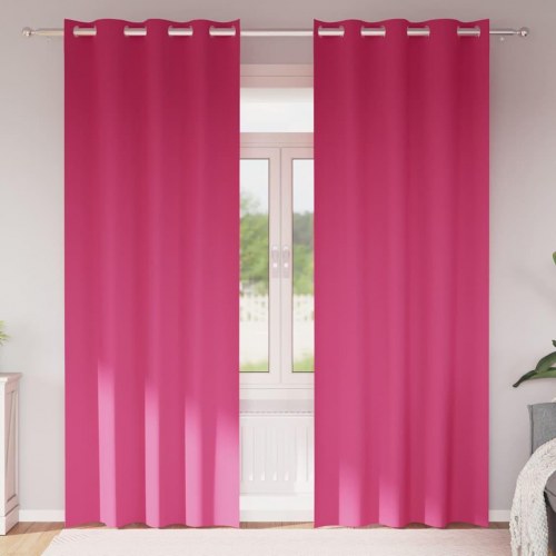 Gardiner med gardiner 2 stk Lyserød 225 x 140 cm Polyester