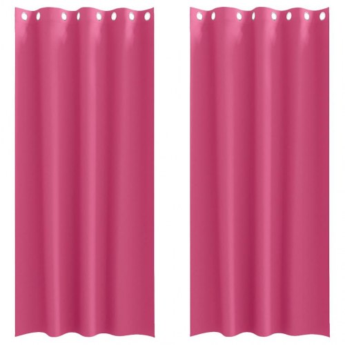 Gardiner med gardiner 2 stk Lyserød 225 x 140 cm Polyester