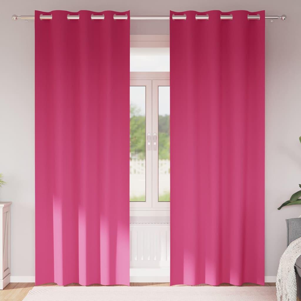 Gardiner med gardiner 2 stk Lyserød 260 x 140 cm Polyester
