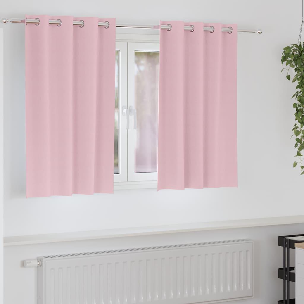 Gardiner med gardiner 2 stk Baby lyserød 140 x 140 cm Polyester