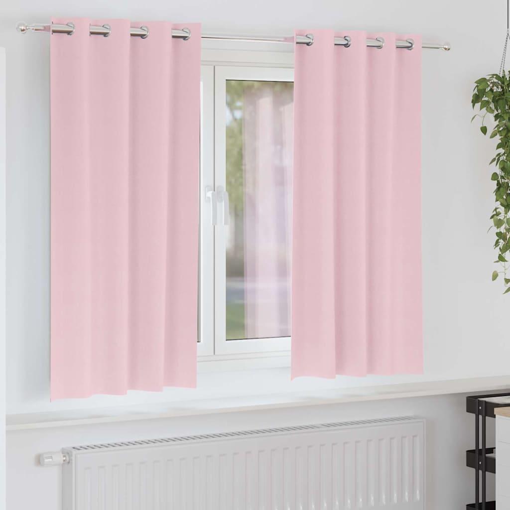 Gardiner med gardiner 2 stk Baby lyserød 175 x 140 cm Polyester