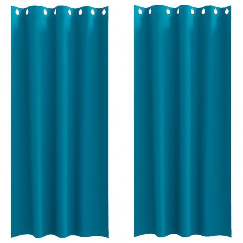 Gardiner med gardiner 2 stk Turkis 245 x 140 cm Polyester