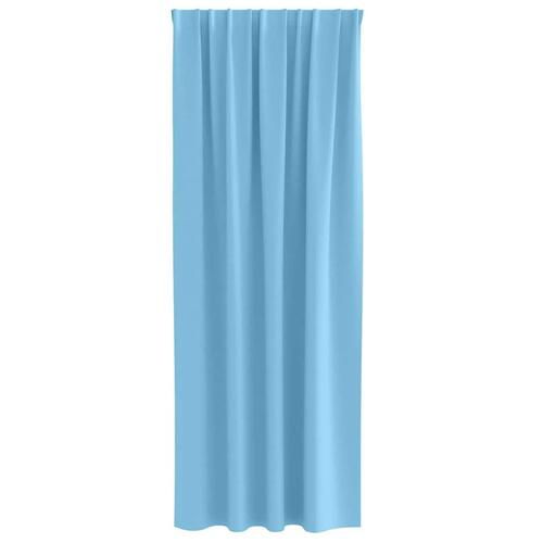 Gardiner med gardiner 2 stk Lyseblå 260 x 140 cm Polyester