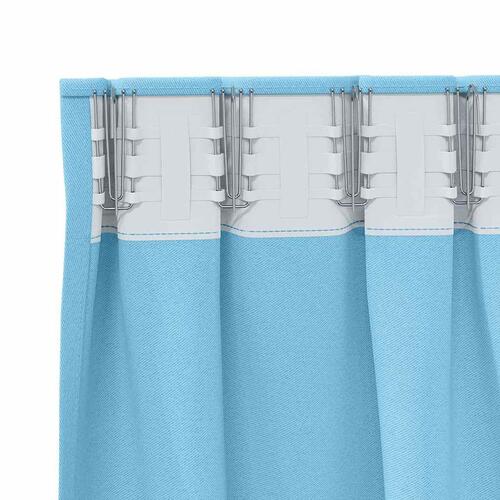 Gardiner med gardiner 2 stk Lyseblå 260 x 140 cm Polyester