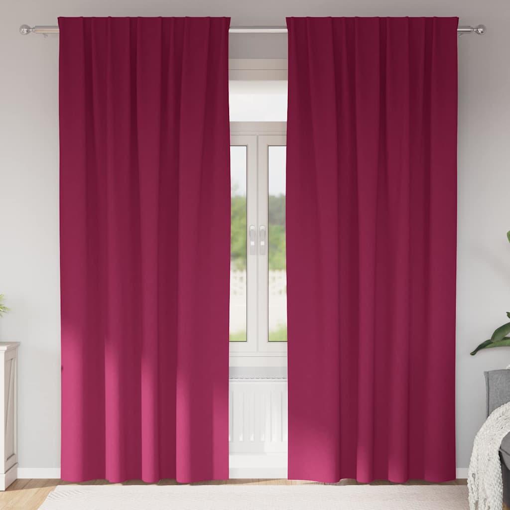 Gardiner med gardiner 2 stk Vinrød 260 x 140 cm Polyester
