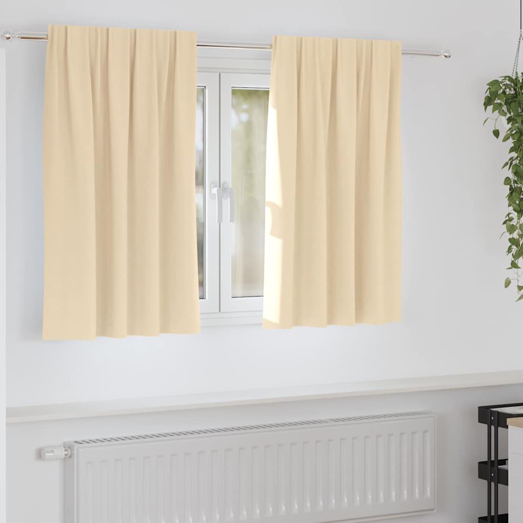 Gardiner med gardiner 2 stk Creme 140 x 140 cm Polyester