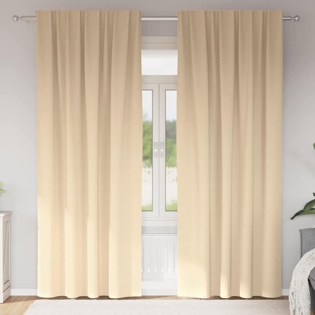 Gardiner med gardiner 2 stk Creme 260 x 140 cm Polyester