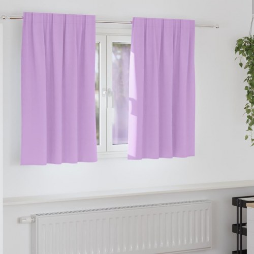 Gardiner med gardiner 2 stk Lilla 140 x 140 cm Polyester