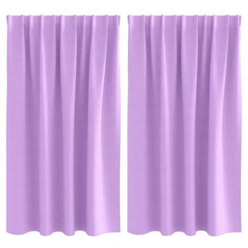 Gardiner med gardiner 2 stk Lilla 140 x 140 cm Polyester