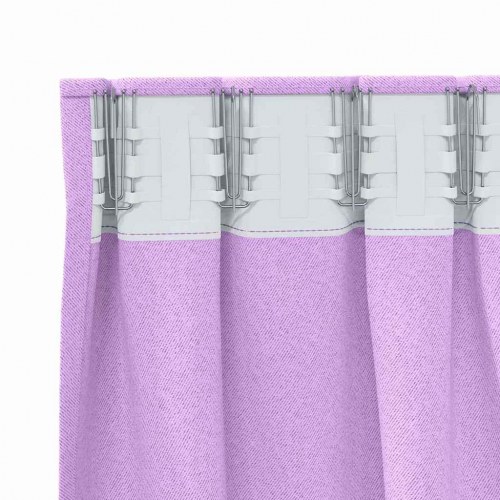Gardiner med gardiner 2 stk Lilla 140 x 140 cm Polyester