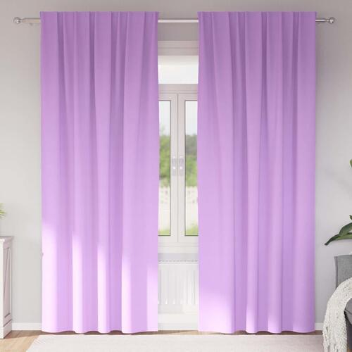Gardiner med gardiner 2 stk Lilla 225 x 140 cm Polyester