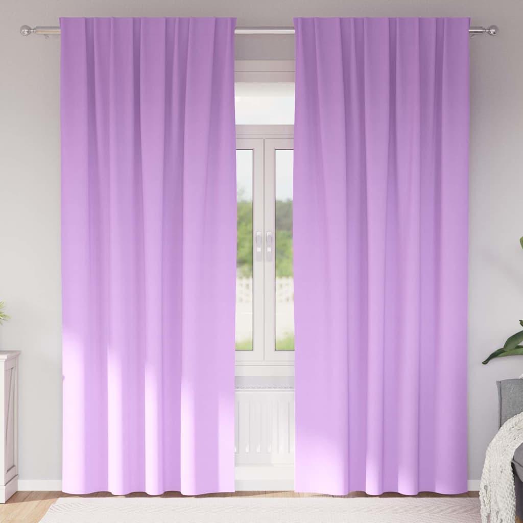 Gardiner med gardiner 2 stk Lilla 225 x 140 cm Polyester