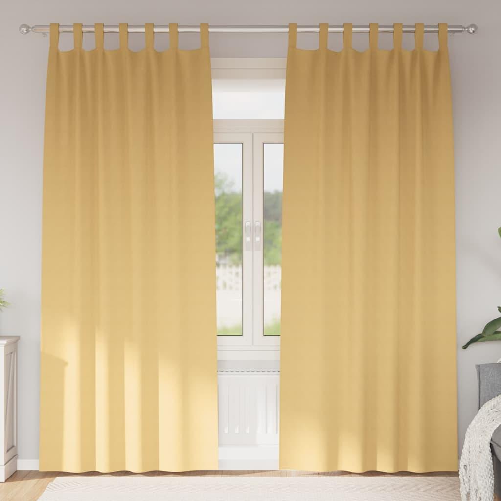 Gardiner med gardiner 2 stk Beige 245 x 140 cm Polyester