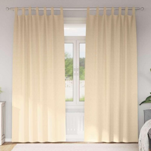 Gardiner med gardiner 2 stk Creme 260 x 140 cm Polyester
