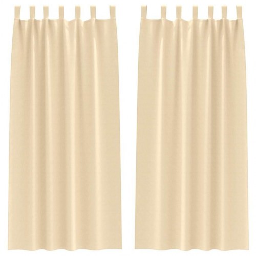 Gardiner med gardiner 2 stk Creme 260 x 140 cm Polyester