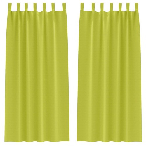 Gardiner med gardiner 2 stk Æblegrøn 260 x 140 cm Polyester