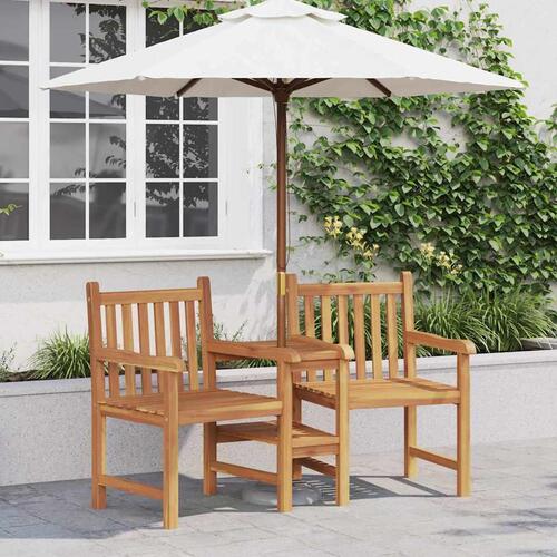 Udendørs Stole med hylde Geometrisk Brun 152 x 63 x 89 cm Massivt teaktræ