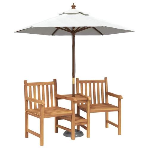 Udendørs Stole med hylde Geometrisk Brun 152 x 63 x 89 cm Massivt teaktræ