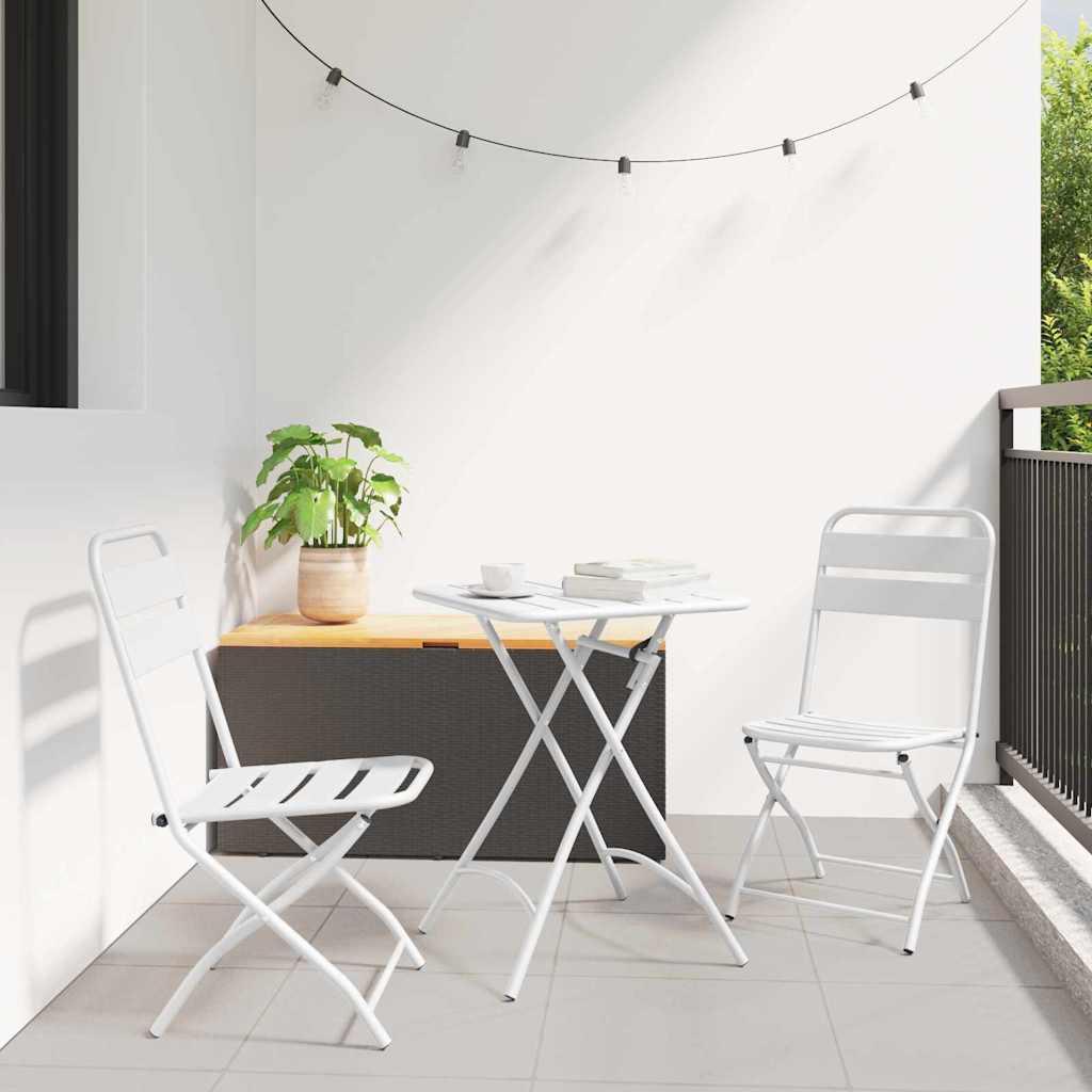 Have sammenslåelig stol 2 stk Hvid 55 x 56.5 x 91cm Stål
