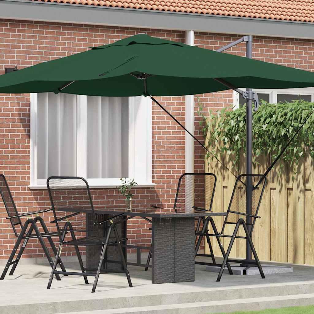 Kantilever Roma Parasol Grøn og Sort 352 x 251 x 260 cm