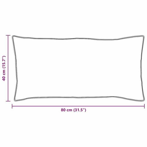 Puder med pude 2 stk Hvid 40 x 80 cm 130gsm 100% bomuld