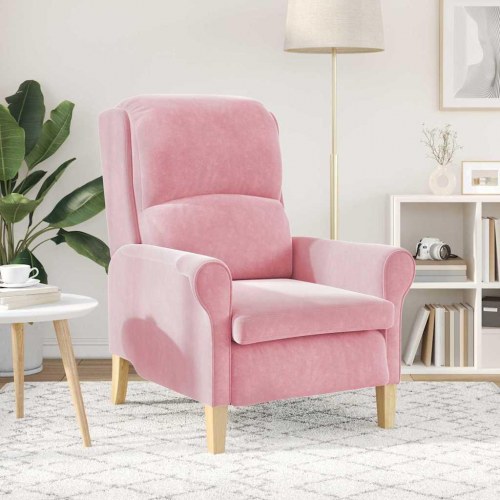 Støvet Rosa Lænestol Støvet Rosa Polyesterbelægning, Træramme Stor