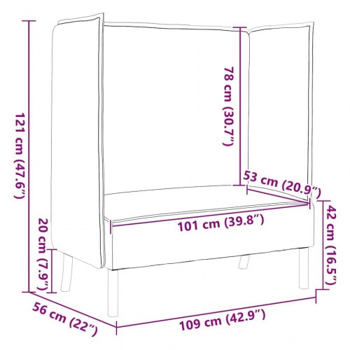 Højrygget Sofa Lysegul 109x56x121 cm Stof