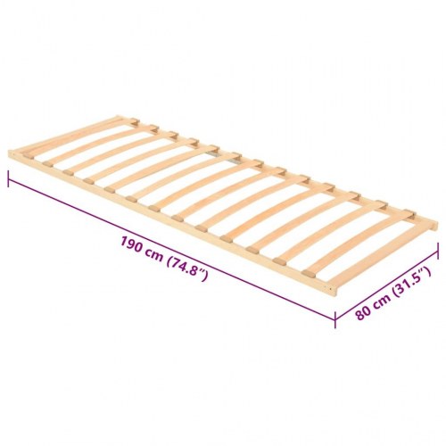 Slatted sengestel med 19 slats 80x190 cm