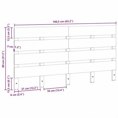 Hovedgærde Voksbåren 160 cm Massivt Træ Furu