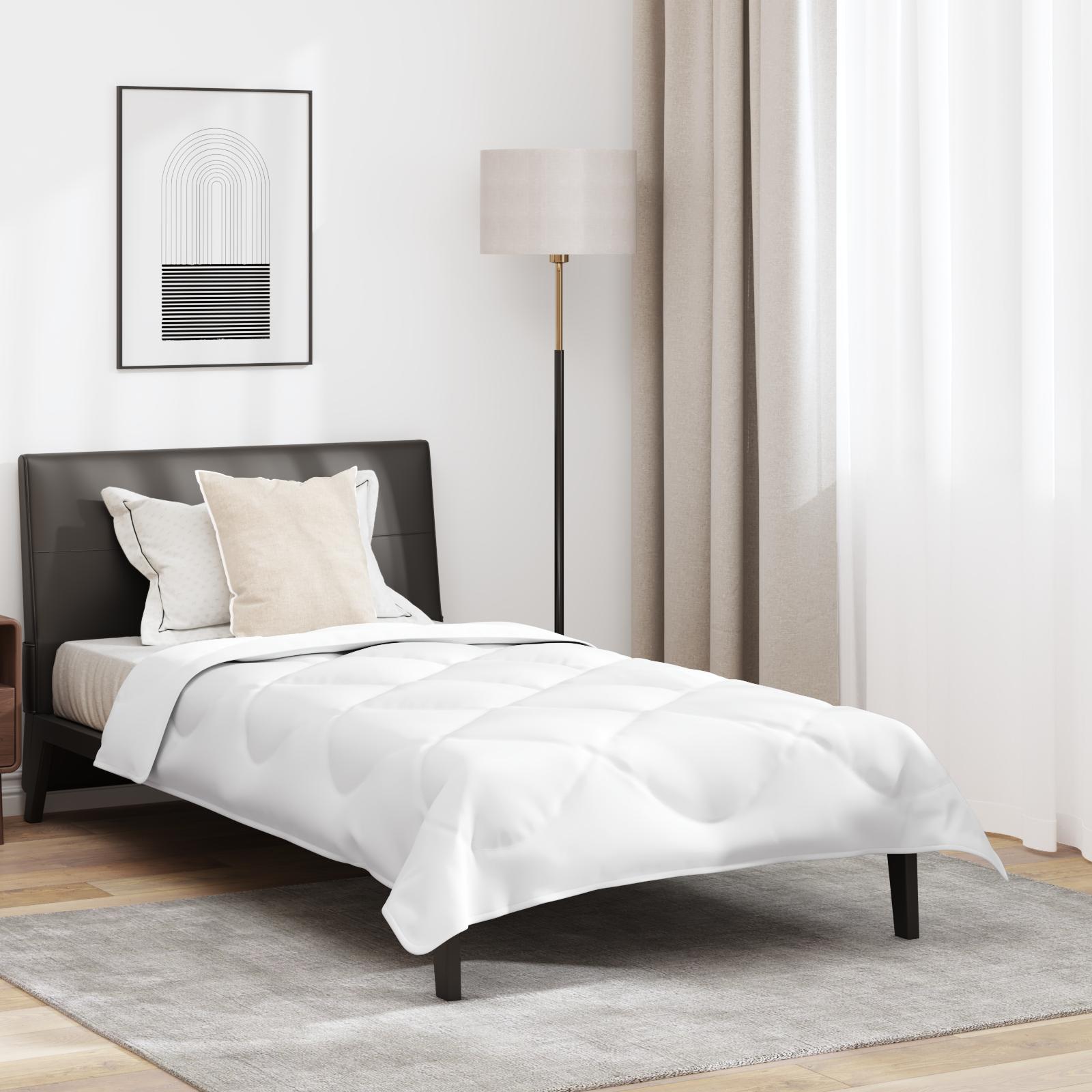 Dyne med pude - 2 stk, hvid microfiber, 220 × 140 cm