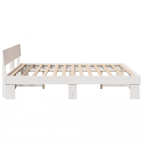 Sengestel med hovedgærde 200 x 200 cm - hvid