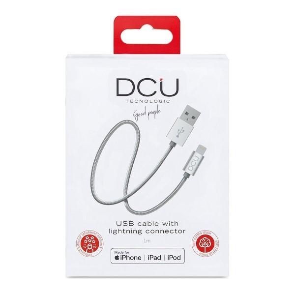 Lightning opladerkabel - DCU Tecnologic - 1 m - Sølv
