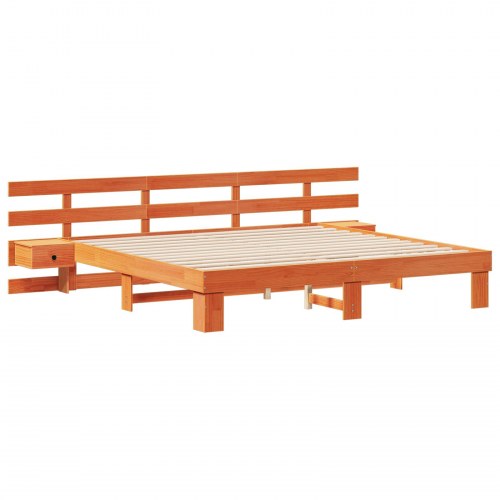 Sengestel med hovedgærde - brun 200 x 200 cm