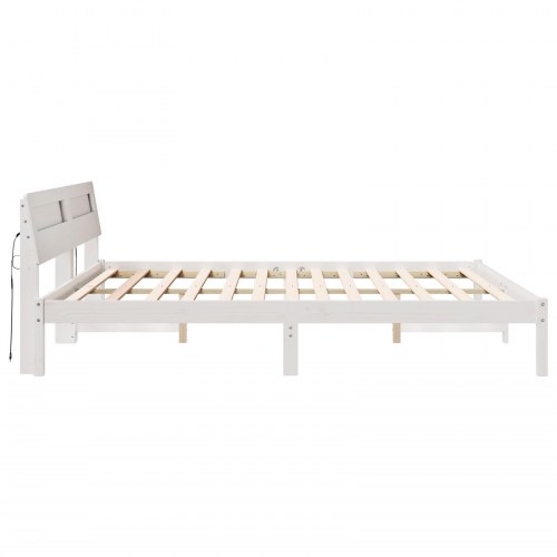 Sengestel med hovedgærde - hvid 200 x 200 cm