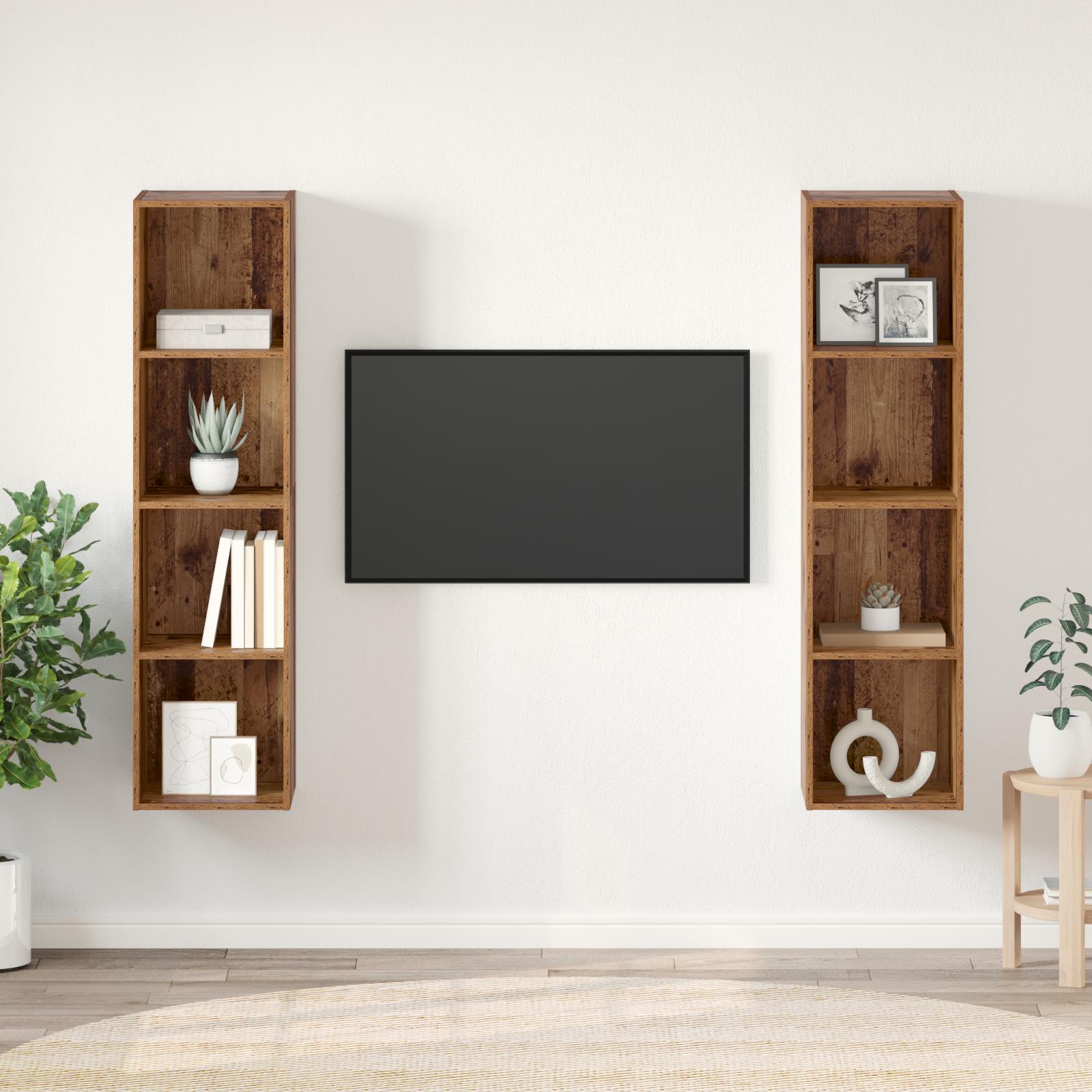 TV-skab 2 stk Brun 37 x 37 x 142.5 cm Konstrueret træ