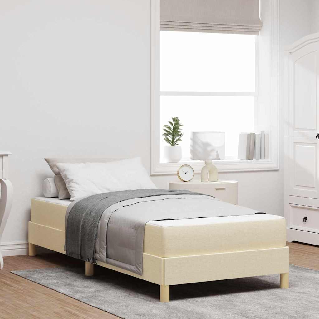 Kontinentalseng med madras Creme 90 x 190 cm Stof